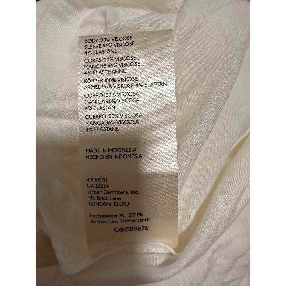 Free People We the Free Fresh & Clean Long Sleeve Top Ivory‎ Women's Size Small